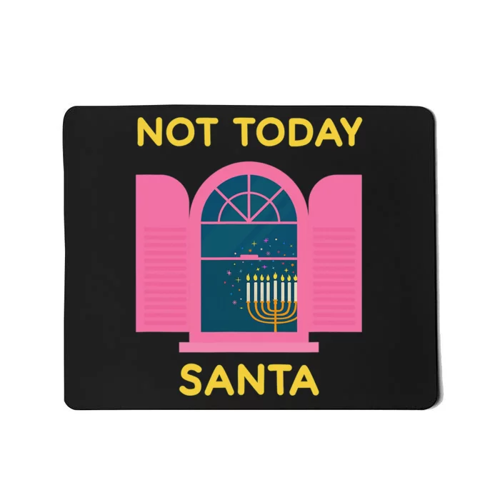 Not Today Santa Jewish Hanukkah Menorah Lights Dreidel Latke Mousepad