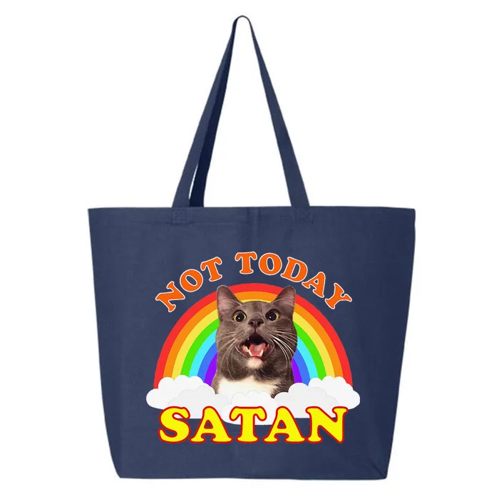 Not Today Satan Funny Rainbow Cat Meme 25L Jumbo Tote