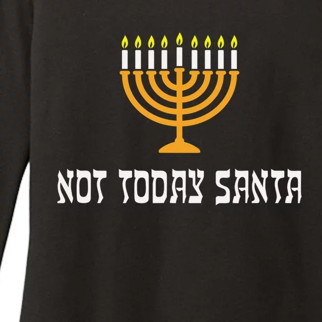 Not Today Santa Menorah Funny Jewish Hanukkah Womens CVC Long Sleeve Shirt