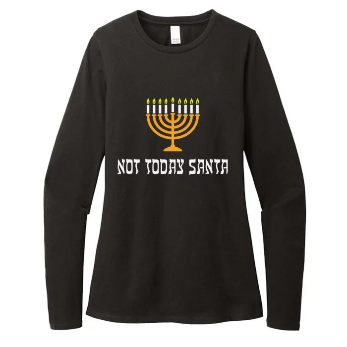 Not Today Santa Menorah Funny Jewish Hanukkah Womens CVC Long Sleeve Shirt