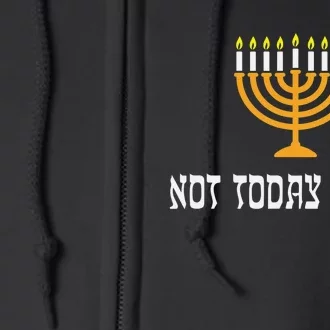 Not Today Santa Menorah Funny Jewish Hanukkah Full Zip Hoodie