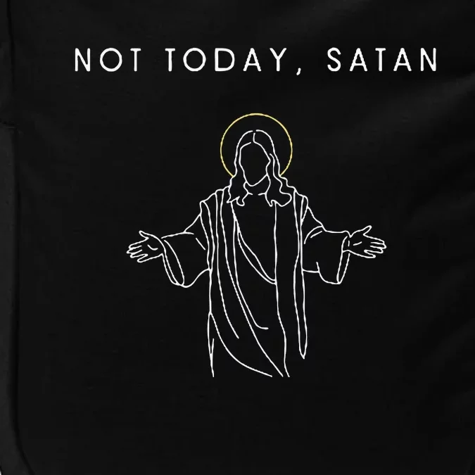 Not Today Satan Jesus Halo Illustration Minimalist Impact Tech Backpack