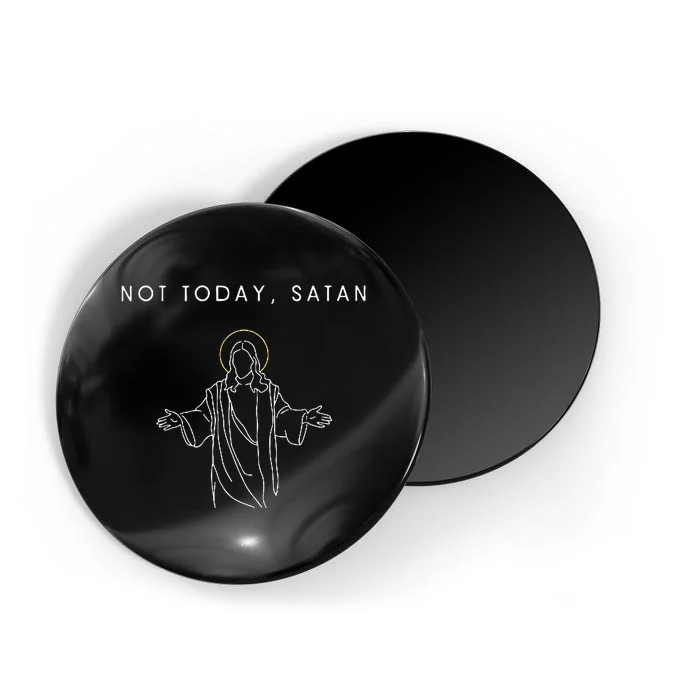 Not Today Satan Jesus Halo Illustration Minimalist Magnet