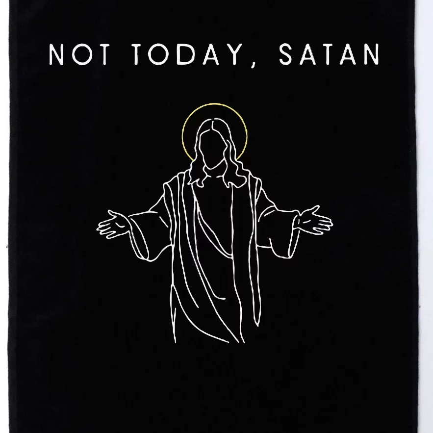 Not Today Satan Jesus Halo Illustration Minimalist Platinum Collection Golf Towel