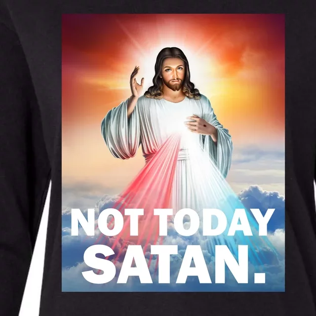 Not Today Satan Jesus Christ Christian Christianity Catholic Womens Cotton Relaxed Long Sleeve T-Shirt