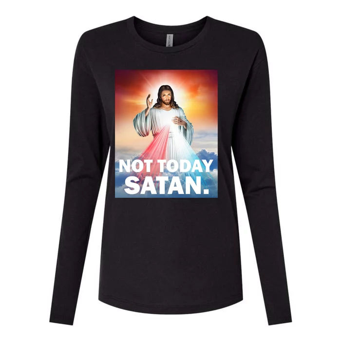 Not Today Satan Jesus Christ Christian Christianity Catholic Womens Cotton Relaxed Long Sleeve T-Shirt