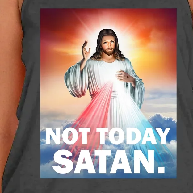 Not Today Satan Jesus Christ Christian Christianity Catholic Women's Knotted Racerback Tank