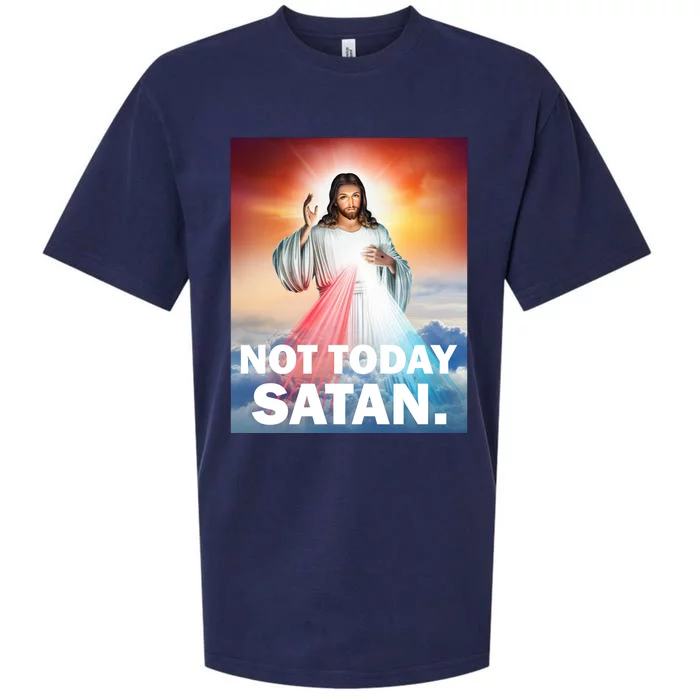 Not Today Satan Jesus Christ Christian Christianity Catholic Sueded Cloud Jersey T-Shirt