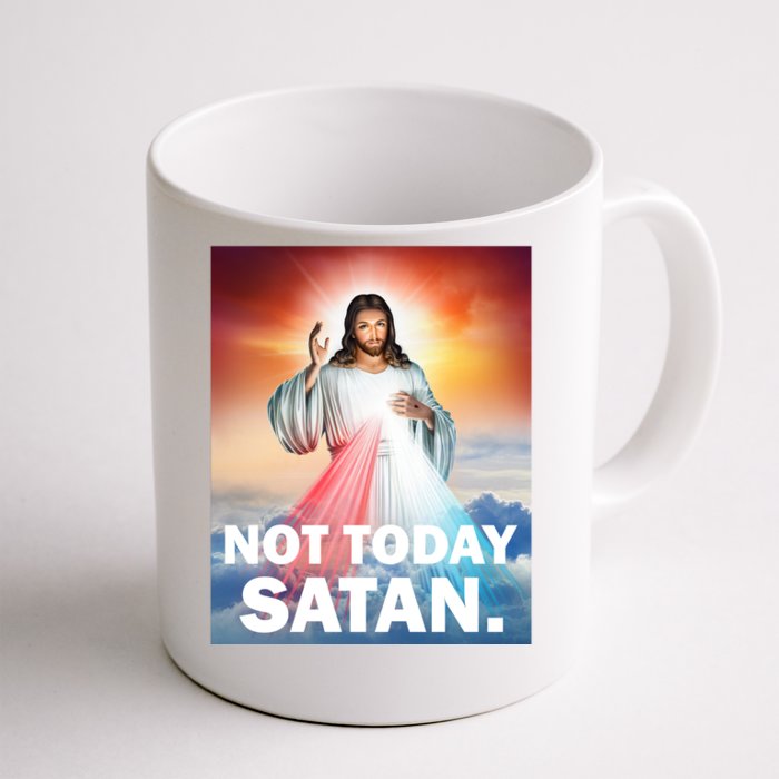 Not Today Satan Jesus Christ Christian Christianity Catholic Front & Back Coffee Mug