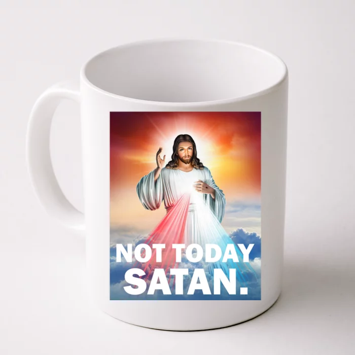 Not Today Satan Jesus Christ Christian Christianity Catholic Front & Back Coffee Mug