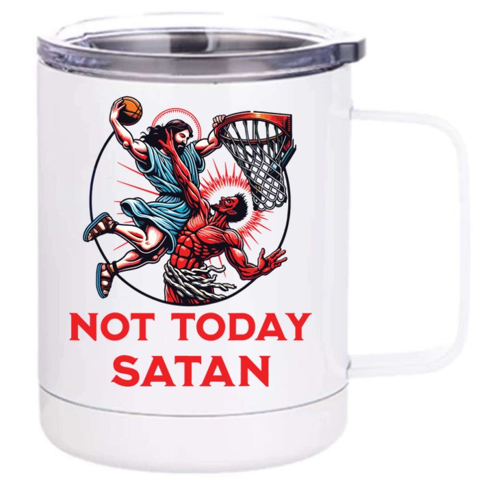 Not Today Satan Basketball Front & Back 12oz Stainless Steel Tumbler Cup