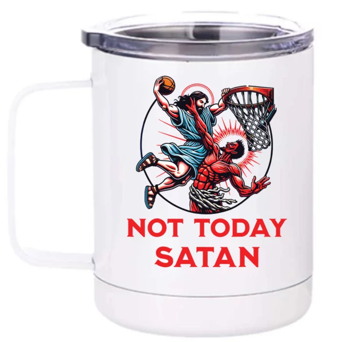 Not Today Satan Basketball Front & Back 12oz Stainless Steel Tumbler Cup