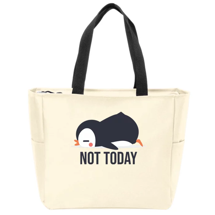 Not Today Seabird Funny Cute Zip Tote Bag