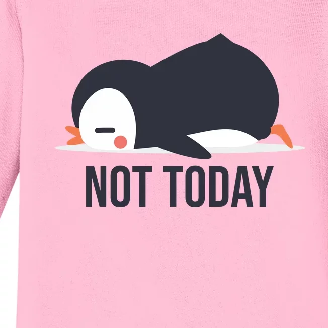 Not Today Seabird Funny Cute Baby Long Sleeve Bodysuit