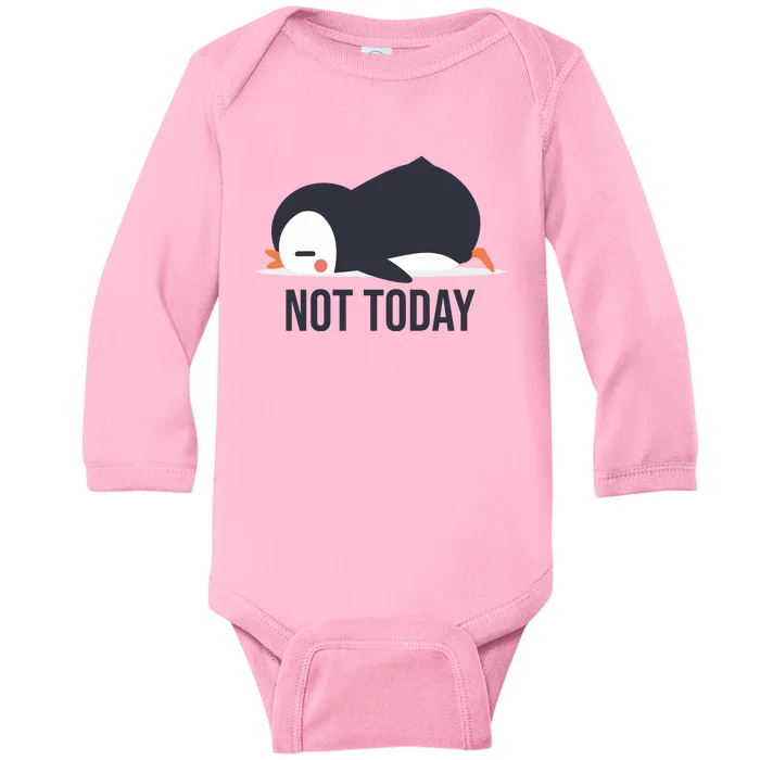 Not Today Seabird Funny Cute Baby Long Sleeve Bodysuit