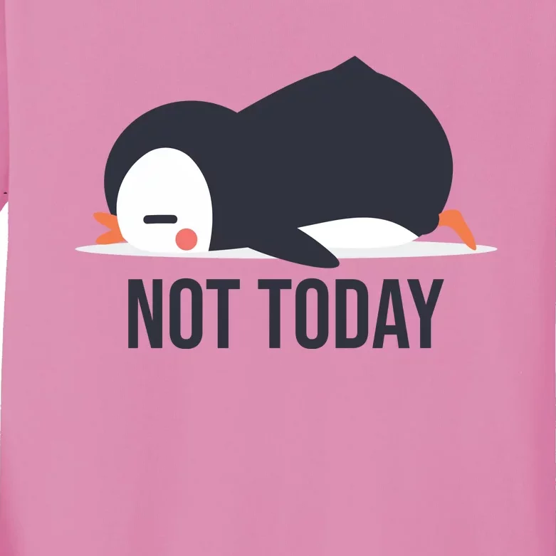 Not Today Seabird Funny Cute Kids Long Sleeve Shirt