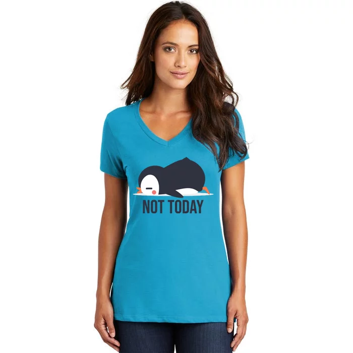 Not Today Seabird Funny Cute Women's V-Neck T-Shirt