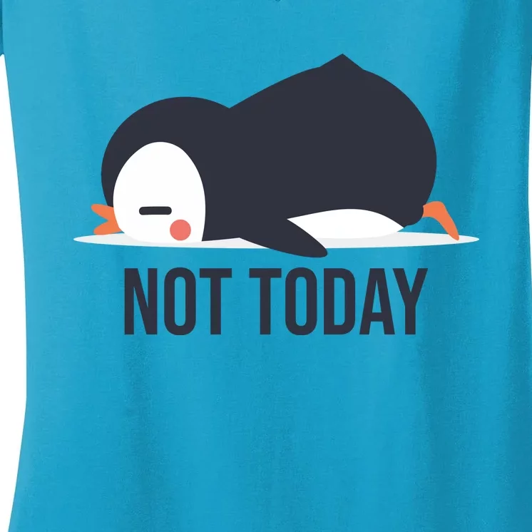 Not Today Seabird Funny Cute Women's V-Neck T-Shirt