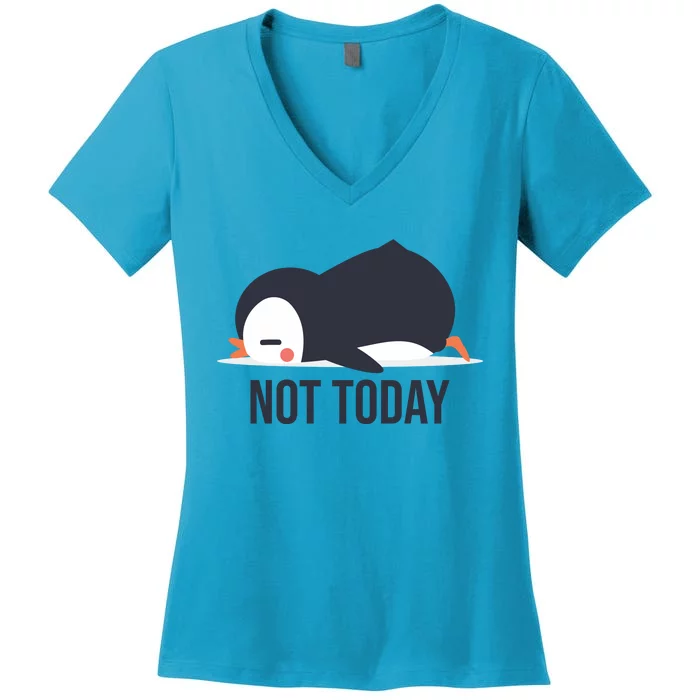 Not Today Seabird Funny Cute Women's V-Neck T-Shirt