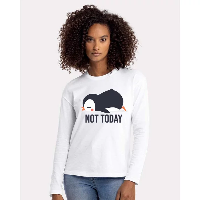 Not Today Seabird Funny Cute Womens Cotton Relaxed Long Sleeve T-Shirt