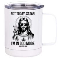 Not Today Satan I’M In God Mode Funny Jesus Meme 12 oz Stainless Steel Tumbler Cup