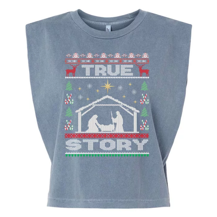 Nativity True Story Christmas Garment-Dyed Women's Muscle Tee