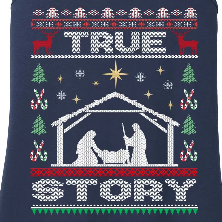 Nativity True Story Christmas Ladies Essential Tank