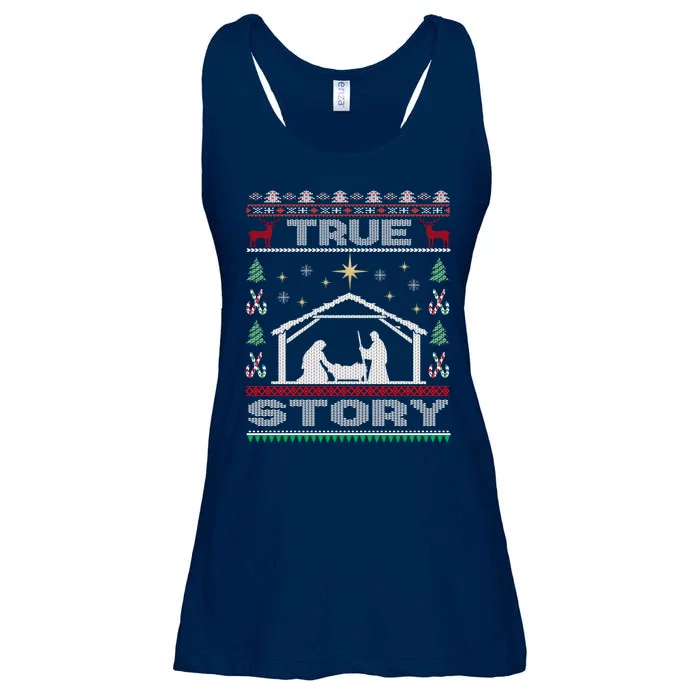 Nativity True Story Christmas Ladies Essential Flowy Tank