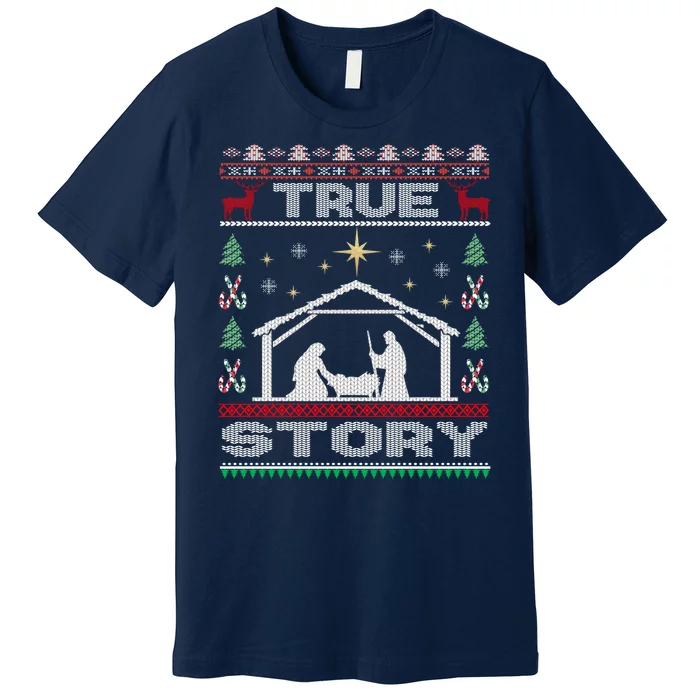 Nativity True Story Christmas Premium T-Shirt