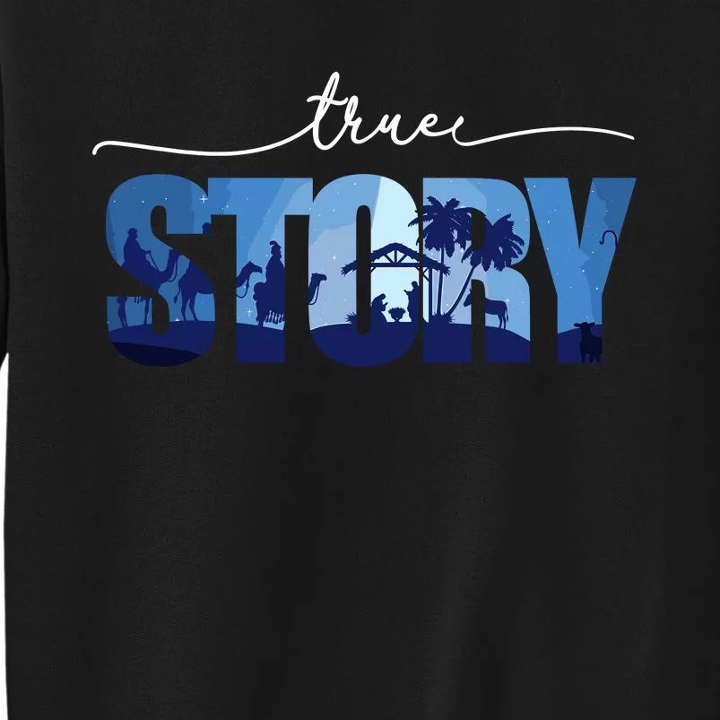 Nativity True Story Christmas Manger Jesus For Sweatshirt