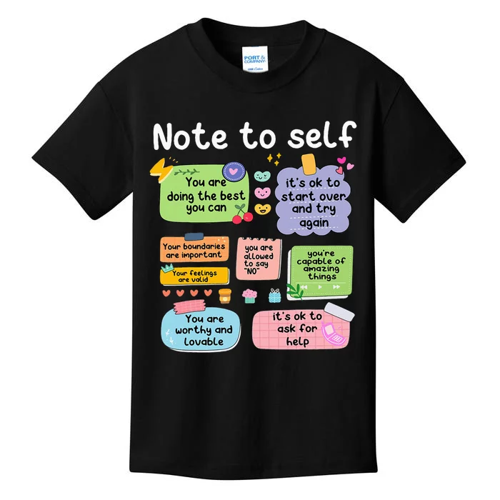 Note To Self Positive Energy Encouragement Design Print Kids T-Shirt