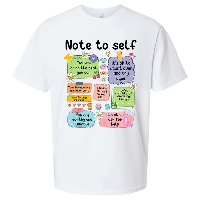 Note To Self Mental Health Matter Motivational Sueded Cloud Jersey T-Shirt