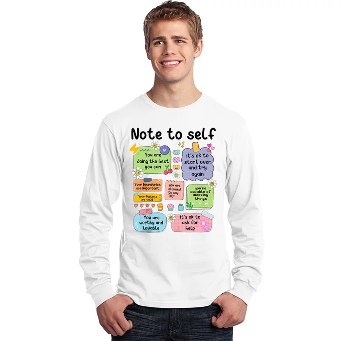 Note To Self Mental Health Matter Motivational Long Sleeve Shirt