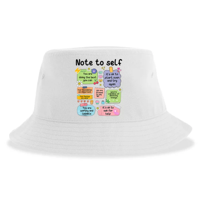 Note To Self Mental Health Matter Motivational Sustainable Bucket Hat