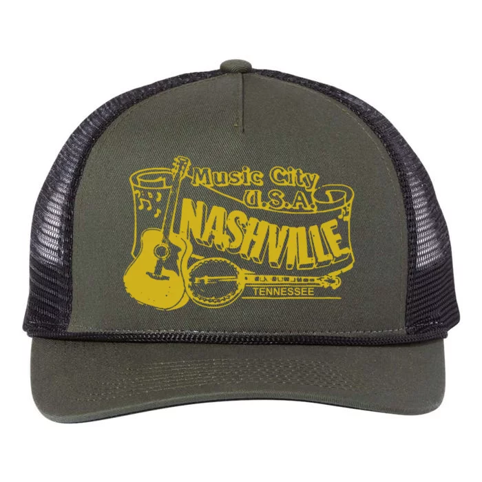 Nashville T Shirt Vintage Country Retro Rope Trucker Hat Cap