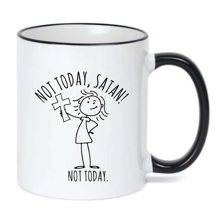 Not Today Satan Not Today Sweat Black Color Changing Mug