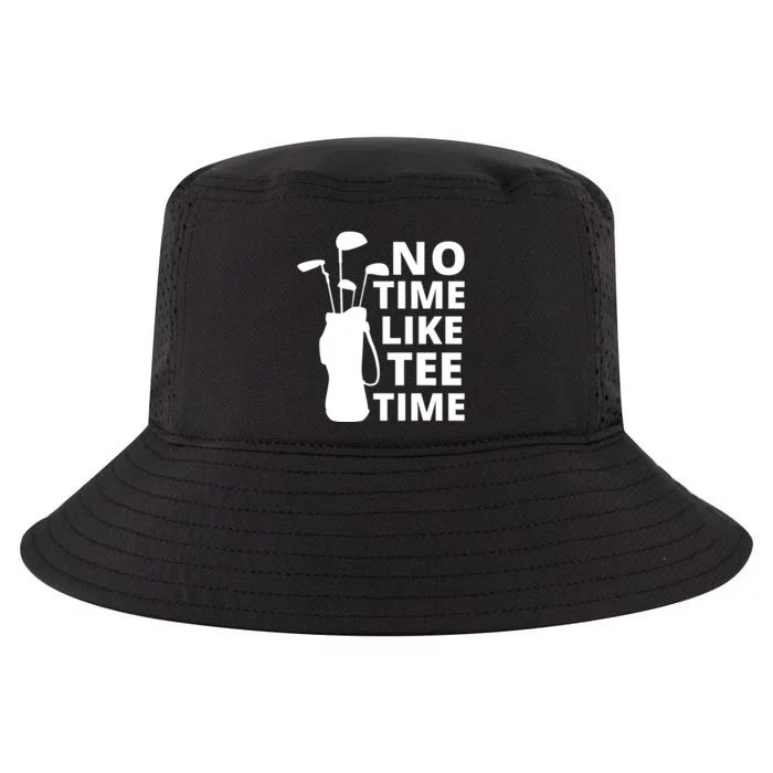 No Time Tee Time Funny Golf Dad Golfer Fathers Cool Comfort Performance Bucket Hat