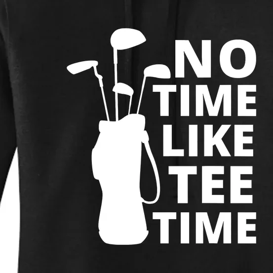 No Time Tee Time Funny Golf Dad Golfer Fathers Women's Pullover Hoodie