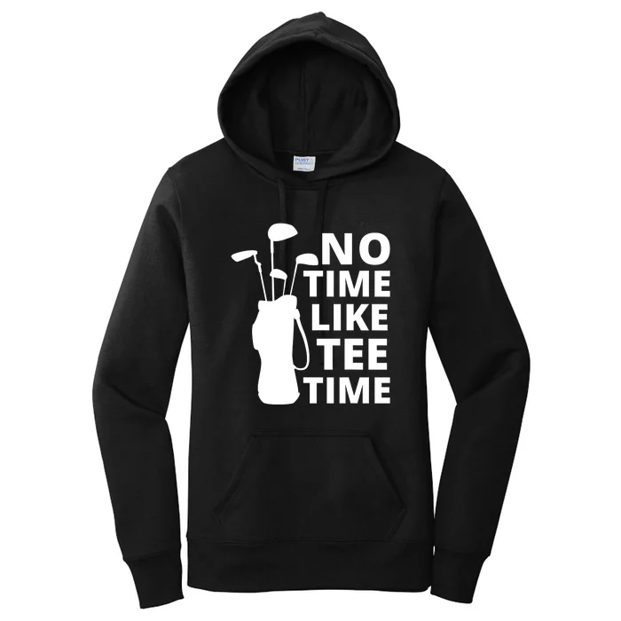 No Time Tee Time Funny Golf Dad Golfer Fathers Women's Pullover Hoodie