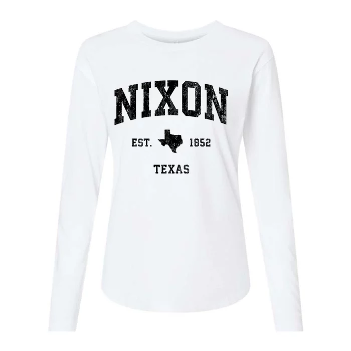 Nixon Texas Tx Vintage Established Athletic Sports Design Womens Cotton Relaxed Long Sleeve T-Shirt