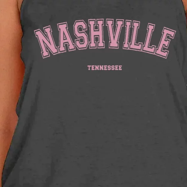 Nashville Tennessee Tn Varsity Style On Nashville Women's Knotted Racerback Tank