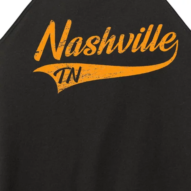 Nashville Tennessee Throwback Design Print Classic Women’s Perfect Tri Rocker Tank