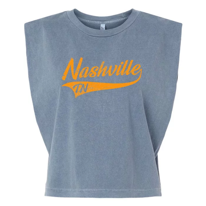 Nashville Tennessee Throwback Design Print Classic Garment-Dyed Women's Muscle Tee