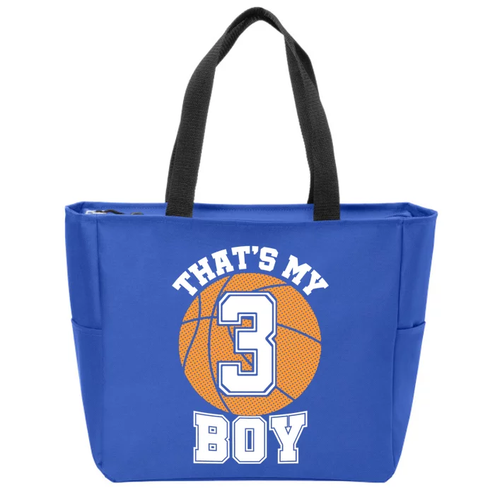 Number Three ThatS My #3 Basketball Mom Dad Family Gift Zip Tote Bag