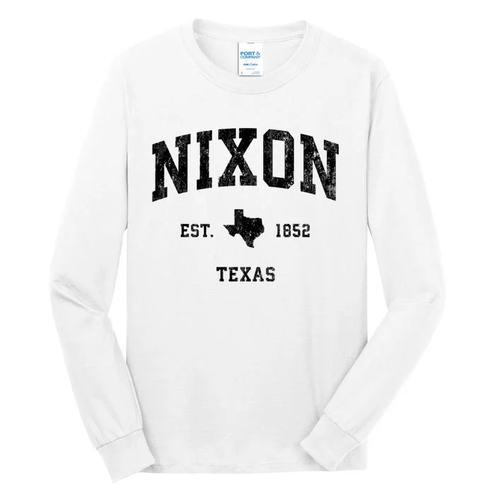 Nixon Texas Tx Vintage Athletic Black Sports Tall Long Sleeve T-Shirt