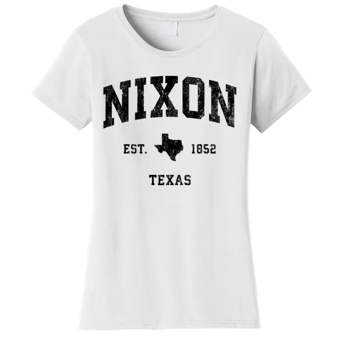 Nixon Texas Tx Vintage Athletic Black Sports Women's T-Shirt