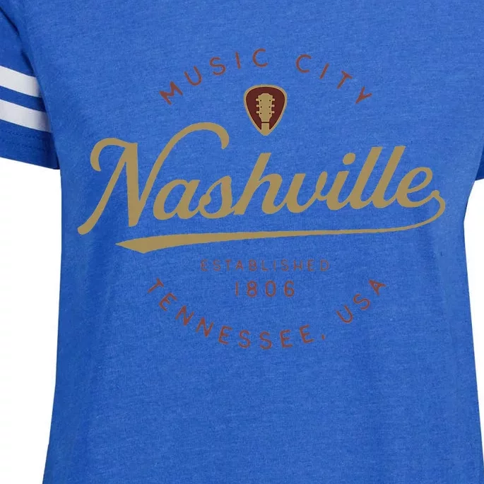 Nashville Tn Tennessee Music City Guitar Country Music Nash Enza Ladies Jersey Football T-Shirt