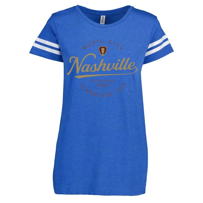 Nashville Tn Tennessee Music City Guitar Country Music Nash Enza Ladies Jersey Football T-Shirt