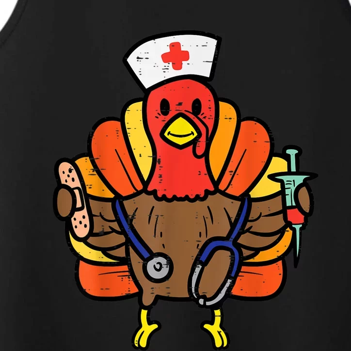 Nurse Turkey Thanksgiving Scrub Top For Nurses Fall Performance Tank