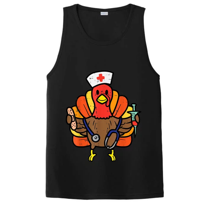 Nurse Turkey Thanksgiving Scrub Top For Nurses Fall Performance Tank